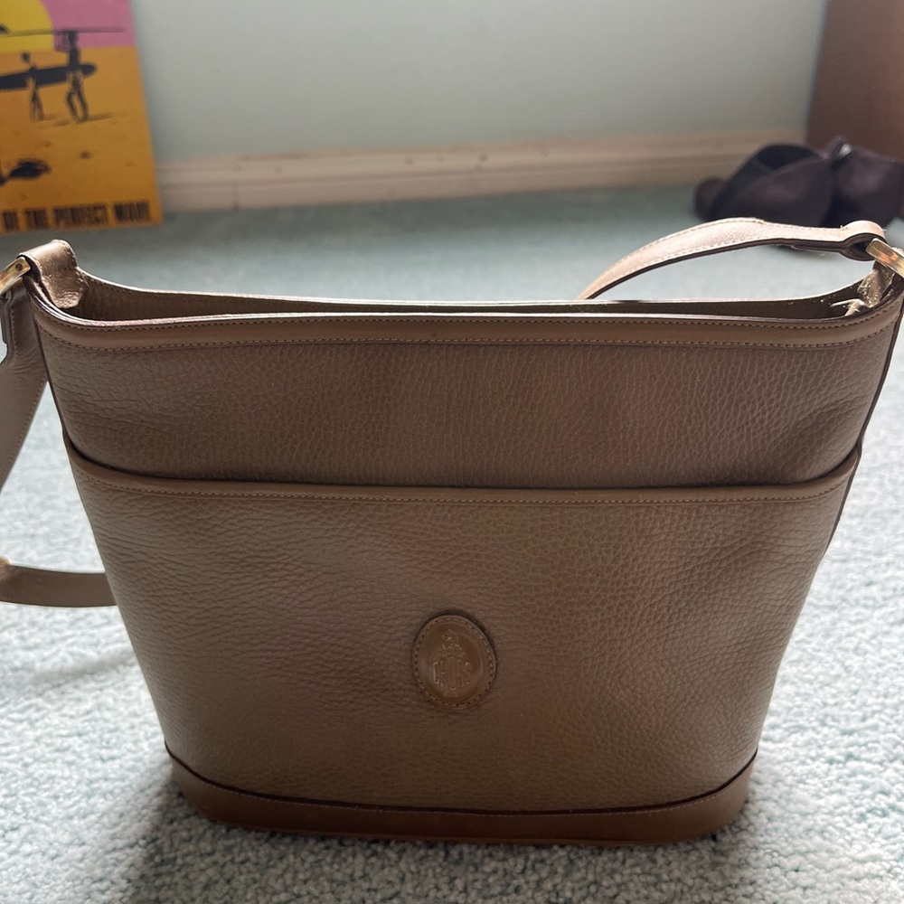 Mark Cross Gray/Brown Leather Shoulder Bag